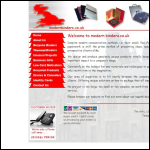 Screen shot of the Modern Binding & Presentation Co Ltd website.