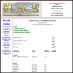 Screen shot of the M & G Engineering website.