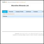 Screen shot of the Microfine Minerals Ltd website.