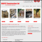 Screen shot of the Maffit Construction Ltd website.