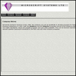 Screen shot of the Microscript Systems Ltd website.