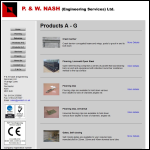 Screen shot of the P & W Nash (Engineering Services) Ltd website.