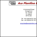 Screen shot of the Ace Plantline Ltd website.