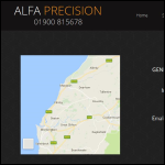 Screen shot of the Alfa Precision & General Engineering Co Ltd website.