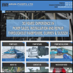 Screen shot of the Arun Pumps Ltd website.