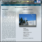 Screen shot of the Advance Power website.