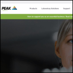 Screen shot of the Peak Scientific Instruments Ltd website.