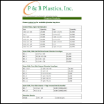 Screen shot of the P & B Plastics Ltd website.