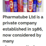 Screen shot of the Pharmatube Ltd website.