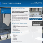 Screen shot of the Plastic Facilities Ltd website.