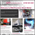 Screen shot of the PKD Precision Sheet Metal Ltd website.