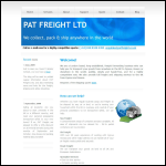 Screen shot of the PAT Freight Services (UK) Ltd website.