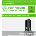 Screen shot of the Pump Technical Services Ltd website.