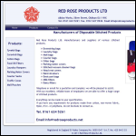 Screen shot of the Red Rose Products Ltd website.
