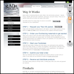 Screen shot of the Rada Lighting Ltd website.