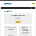 Screen shot of the Rayonier Industries Ltd website.
