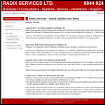 Screen shot of the Radix Systems Ltd website.