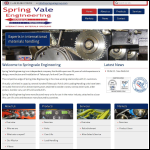 Screen shot of the Spring Vale Engineering website.