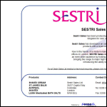 Screen shot of the Sestri (Sales) Ltd website.