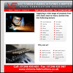 Screen shot of the Victoria Fabrications Ltd website.