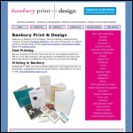 Screen shot of the Banbury Print & Design website.