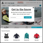 Screen shot of the West Coast Sail Ltd website.