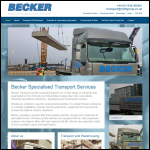 Screen shot of the Becker Transport website.