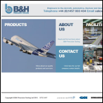 Screen shot of the B & H Precision Tooling Ltd website.