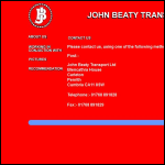 Screen shot of the John Beaty Transport Ltd website.