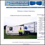 Screen shot of the Advance Generators website.