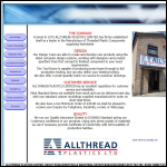 Screen shot of the Allthread Plastics Ltd website.